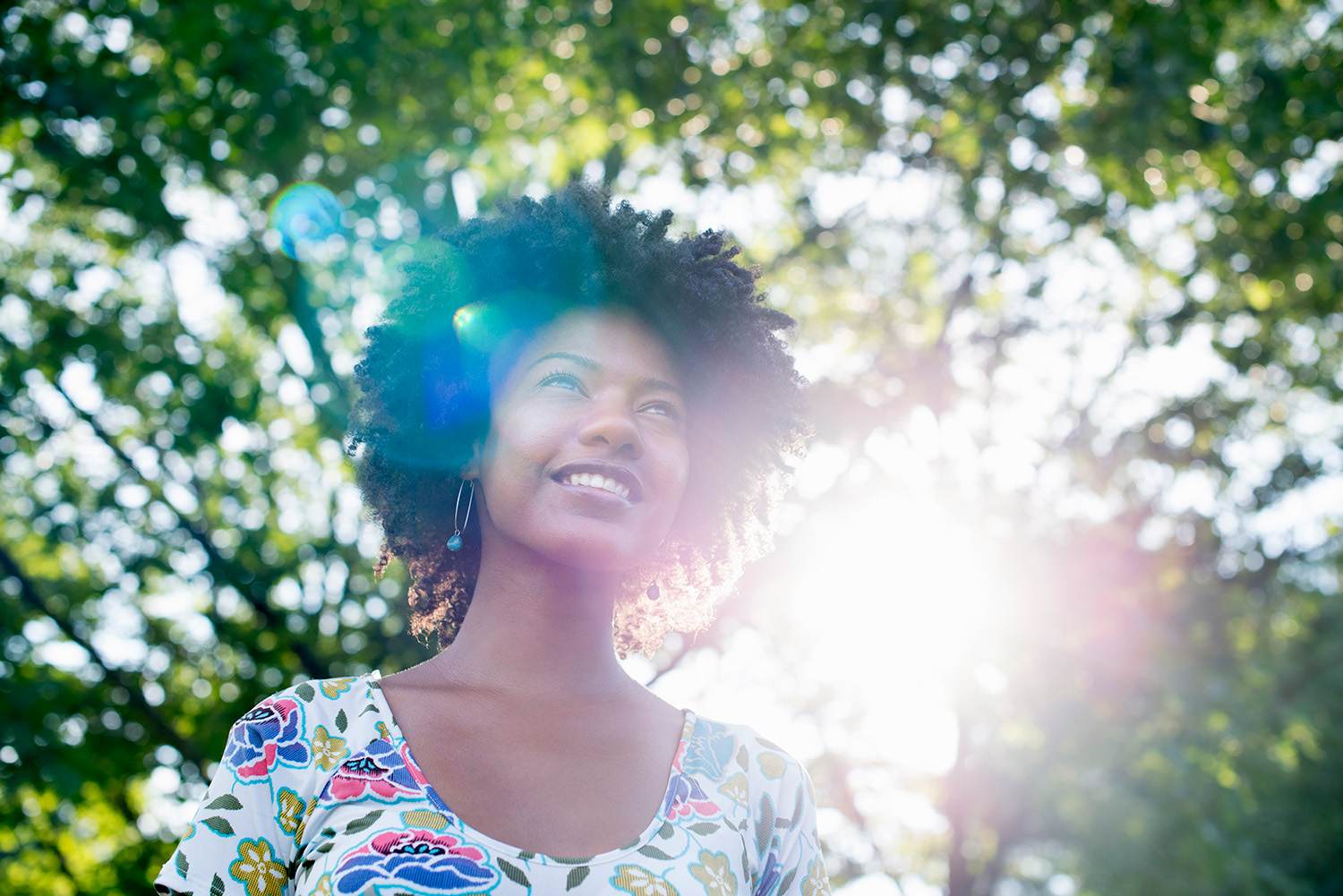 Woman Happy In Nature